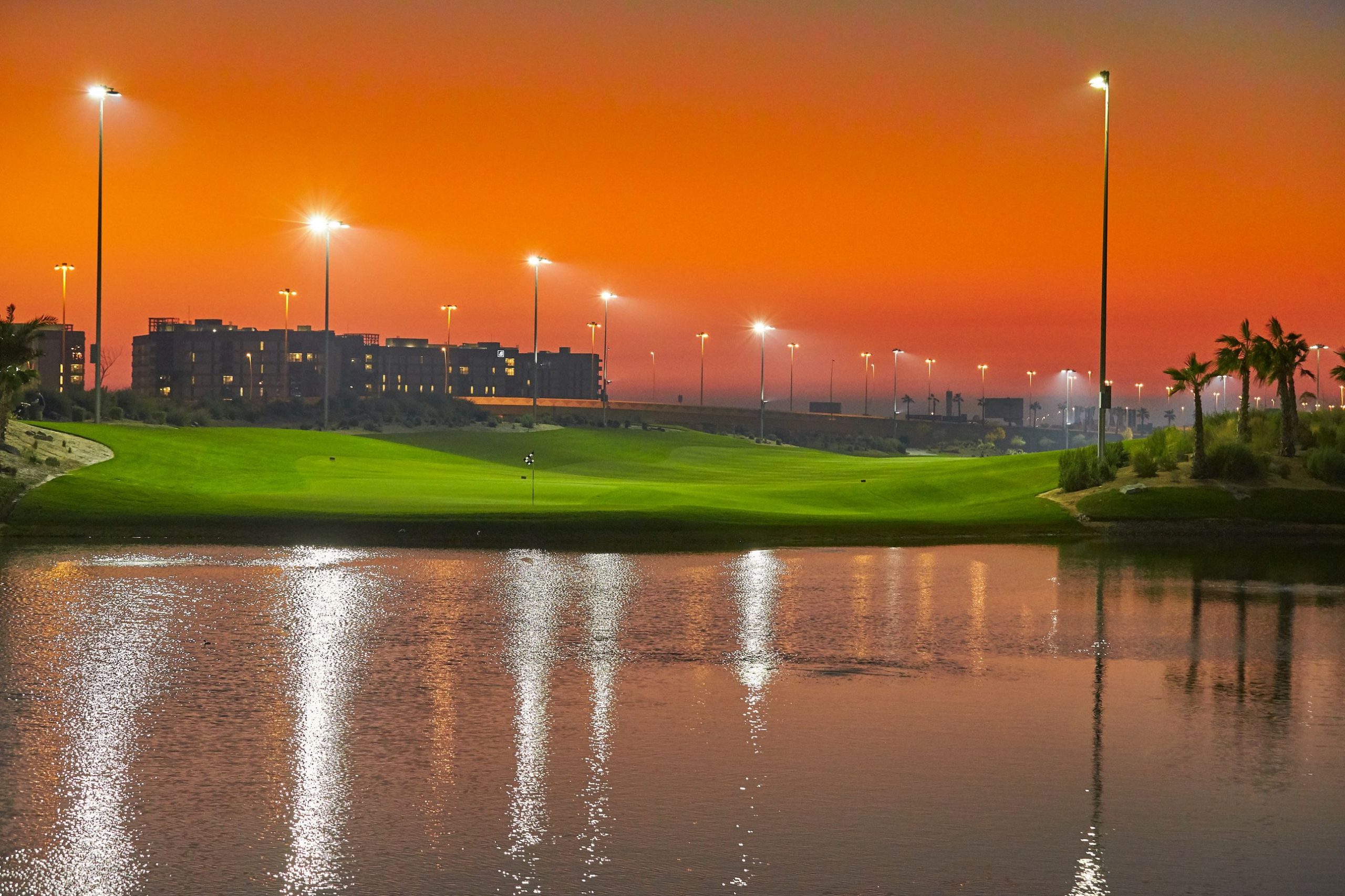 8th Green under lights